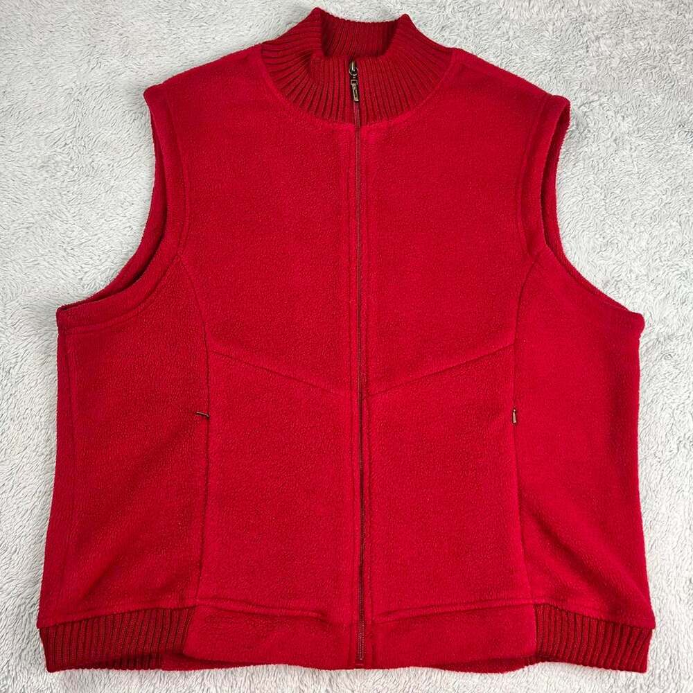 Catalina Red fleece vest women’s size X-Large Full zipper front & pockets